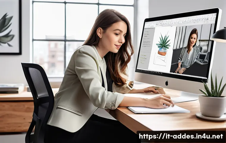 광고디자인 관련 자격증의 난이도 순위 - **Prompt 1: The Adobe Certified Professional at Work**
"A talented graphic designer, a woman in ...