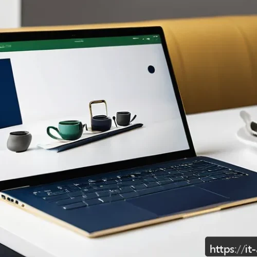 광고디자인 포트폴리오의 중요성 - A modern, sleek advertising portfolio layout displayed on a high-resolution laptop screen in a brigh...